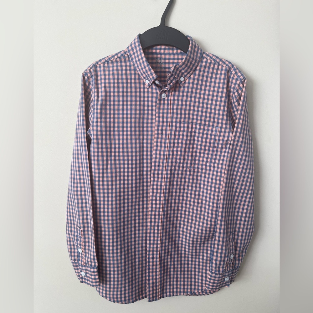 Falls Creek Kids Blue and Pink Checkered Button-Down Shirt